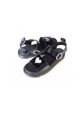 DR. MARTENS Kids Sandals Size 3 US Black Marlowe Hearts Junior Kids